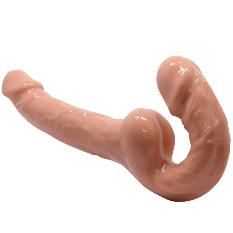 Gode double embout flexible imperméable thermoplastique réaliste pointe souple stimulation simultanée pénétration partenaire solo couleur naturelle durable hypoallergénique lavable