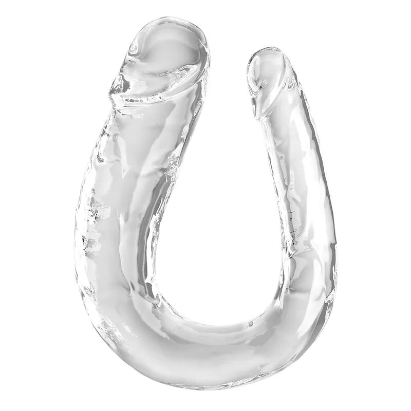 gode double pénétration translucide TPE souple réaliste veiné texturé long flexible intense stimulant polyvalent solo couple fantasmes