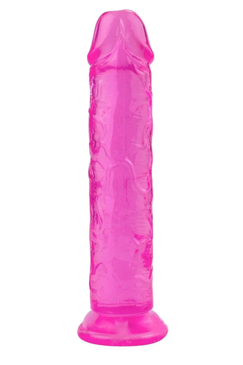 Gode rose en TPE souple, 17,5 cm, diamètre 3,4 cm, adaptable ceinture, texture réaliste, compatible lubrifiant aqueux.