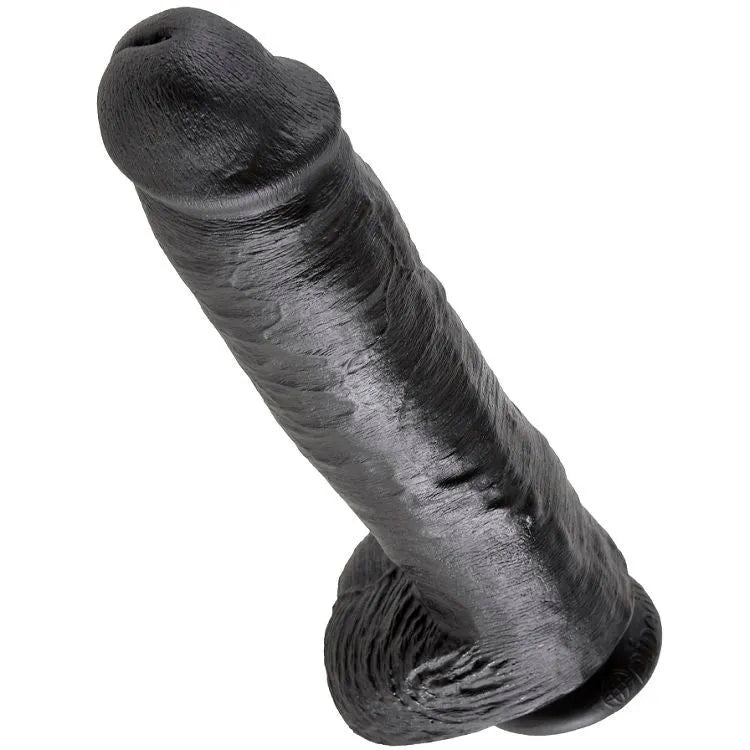 Gode réaliste testicules sans latex sans phtalates fait main ventouse puissante compatible harnais submersible souple dimensions 28cm 64mm fabrication américaine