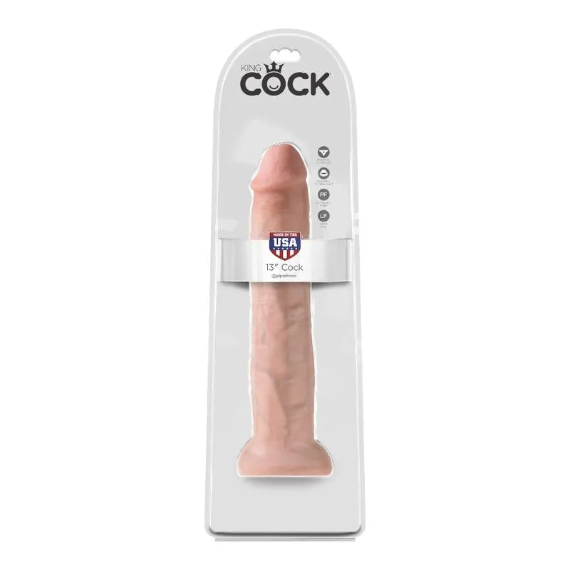 Gode réaliste silicone veiné 33cm avec ventouse puissante, couleur chair, compatible harnais, texture ferme artisanale.