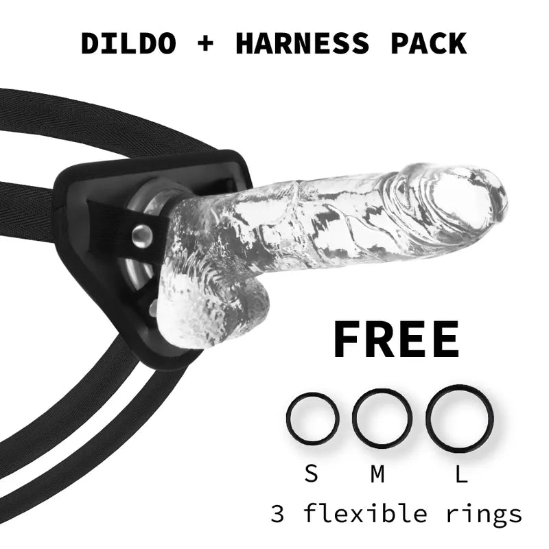 gode réaliste transparent hypoallergénique sans phtalates compatible harnais ventouse puissante flexible veines détaillées longueur 22cm diamètre 46mm submersible