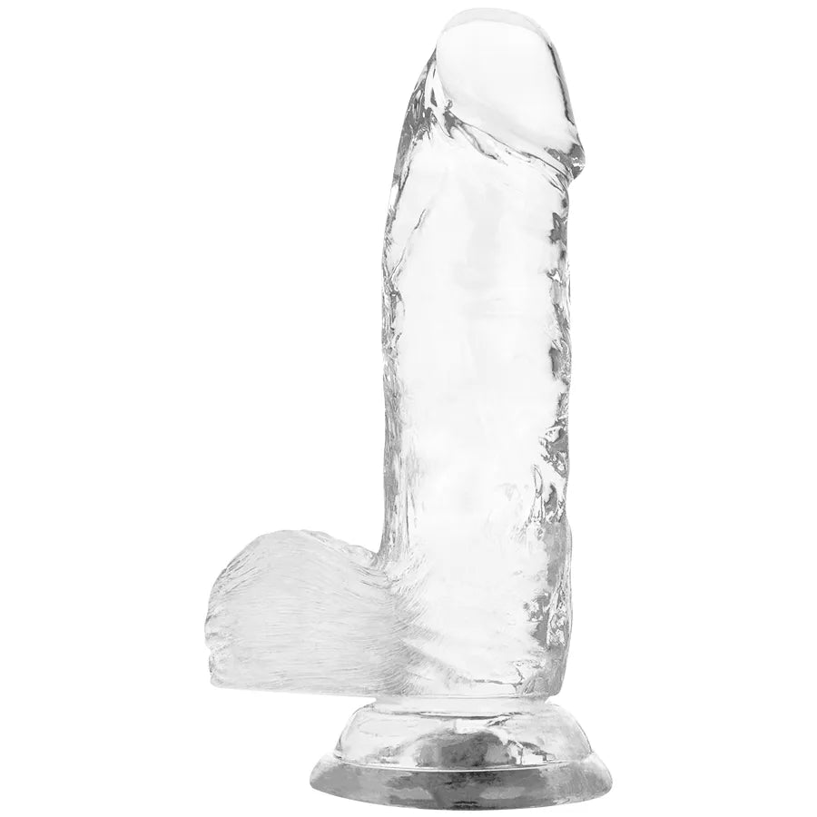 Gode réaliste transparent en gelée, veiné, avec ventouse, hypoallergénique, flexible, forme anatomique, sans phtalates.