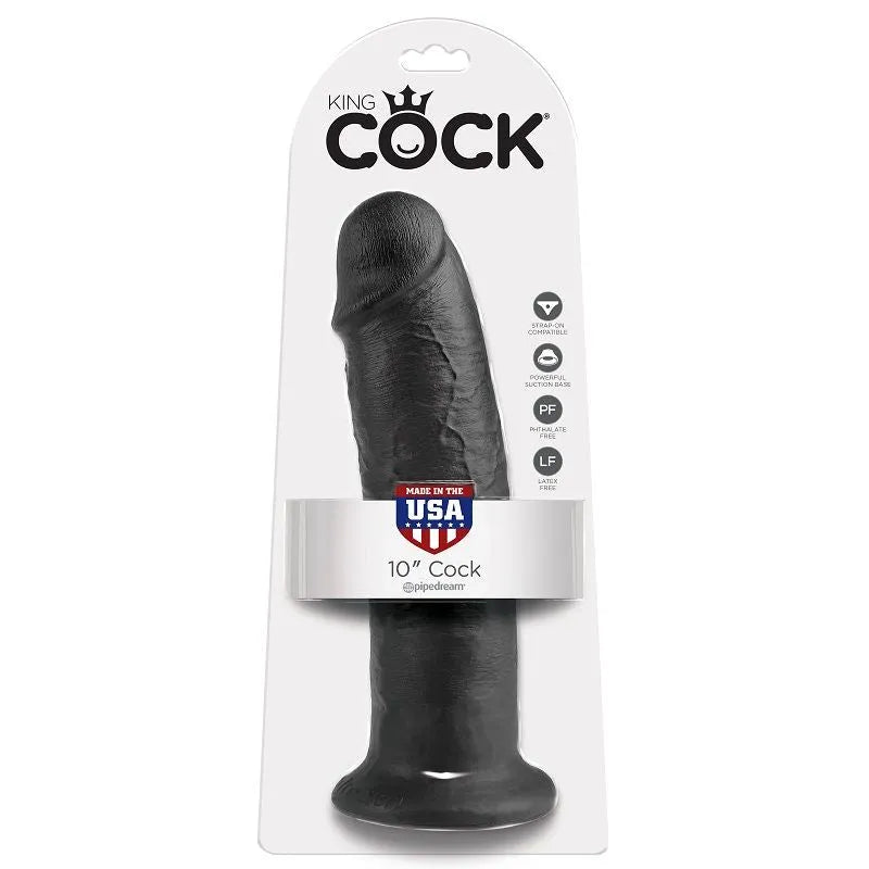 Gode réaliste noir 25 cm avec ventouse puissante, détails veines sculptées, hypoallergénique, compatible harnais.