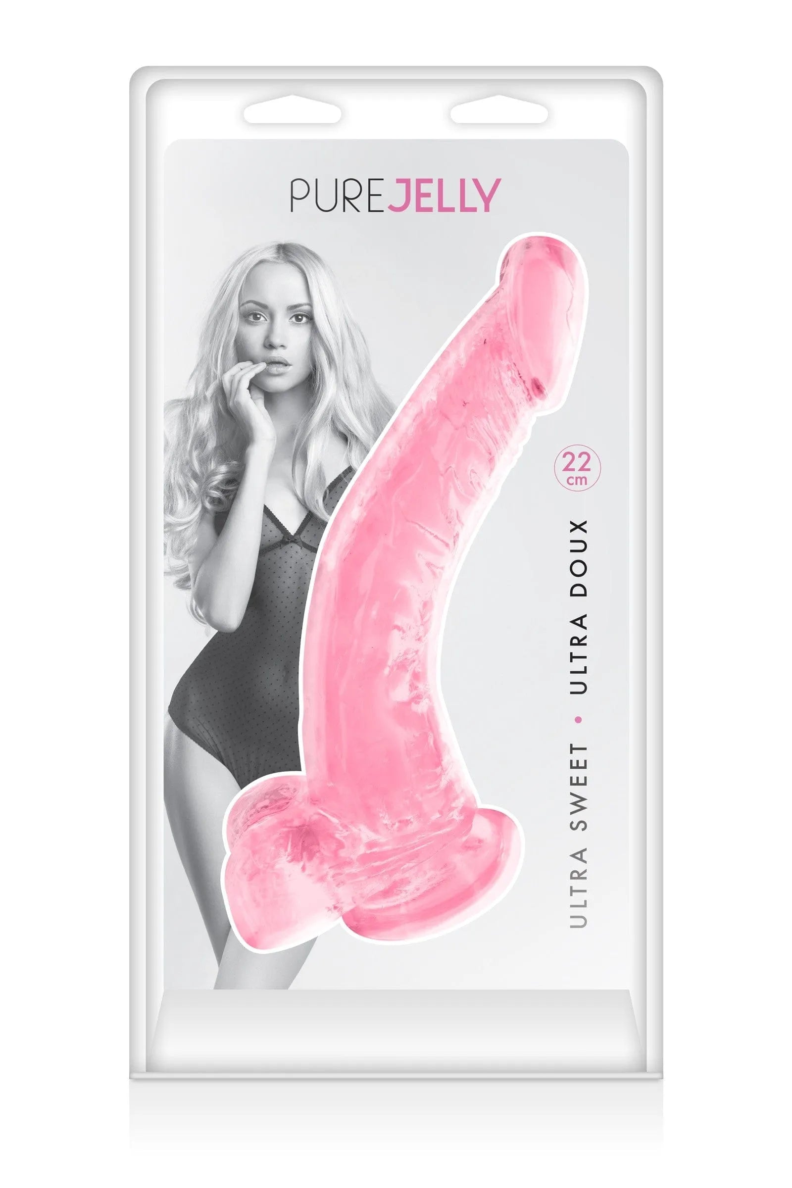 Gode ventouse rose courbé en TPE, 22cm, stimulation prostate, ventouse robuste, doux et réaliste, sans phtalates.