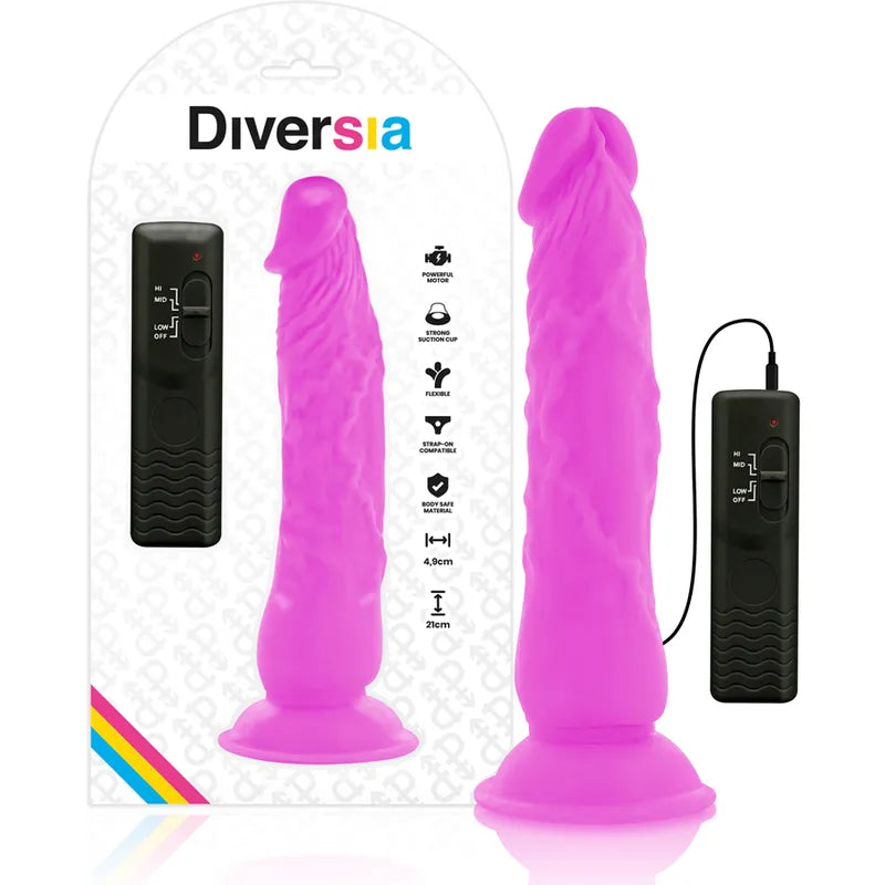 Gode rose vibrant avec ventouse et télécommande, texture réaliste, pour couples, compatible harnais, sans phalates.