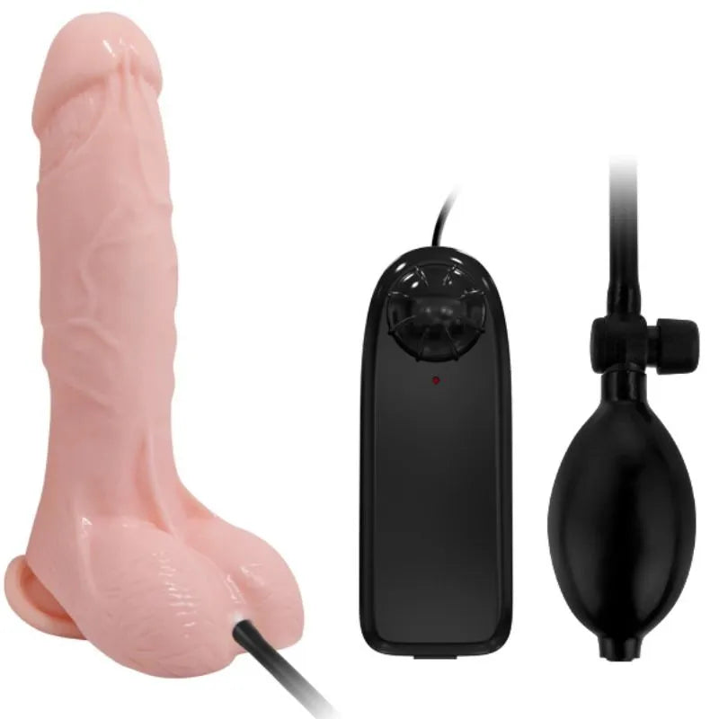 gode vibrant gonflable réaliste ventouse puissante texture veineuse testicules réalistes gonflage réglable élargissement sensation peau souple