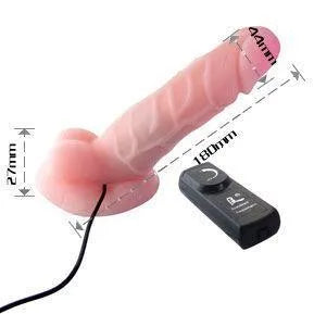 Godemichet réaliste rose en Cybersking avec veines, rotation intégrée, télécommande, détails précis, 180mm.