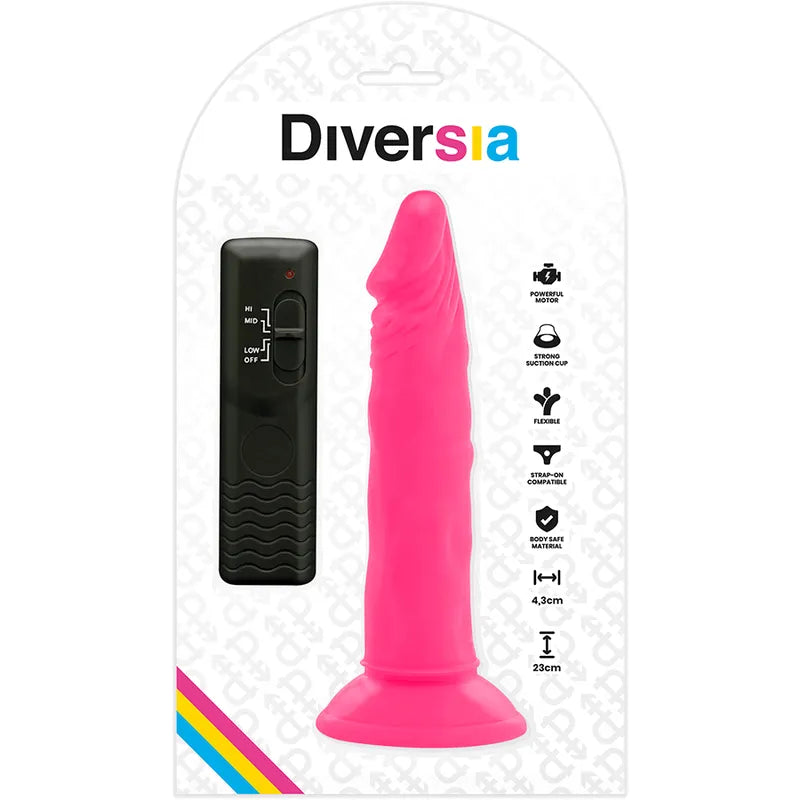 Godemichet rose télécommandé avec ventouse puissante, vibrations réglables, TPE souple, étanche, compatible harnais.
