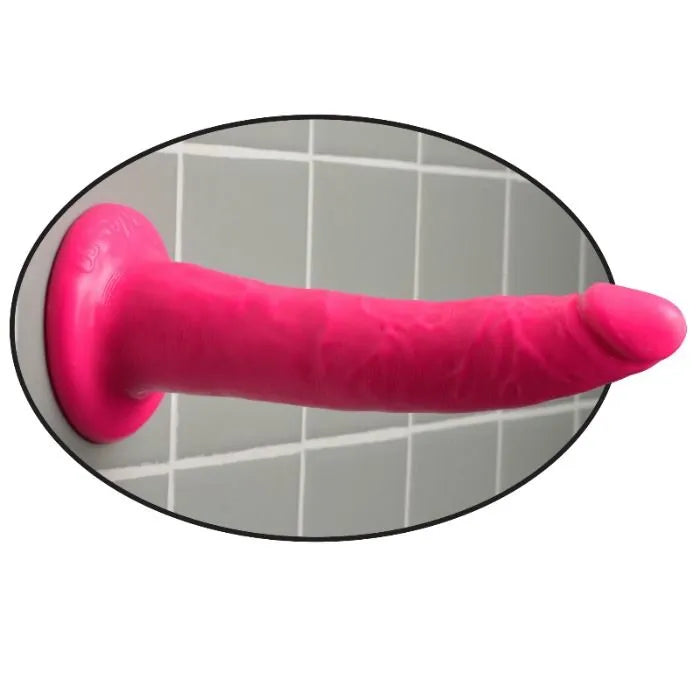 Godemichet rose ventouse hypoallergénique sans phtalates, base robuste, surface lisse, compatible harnais, ergonomique.