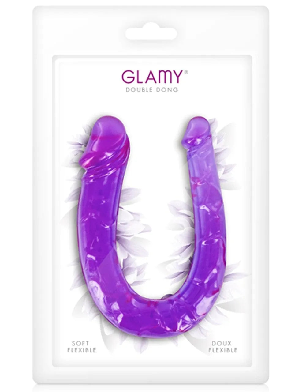 Godemichet violet double extrémité flexible, texture réaliste, 29,5 cm, stimulation mutuelle, sans phtalates, facile à net...