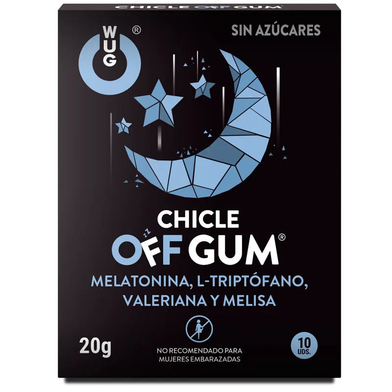 Gommes sommeil valériane mélatonine menthe, boîte noire, 20g, sans sucre, favorise le sommeil réparateur.