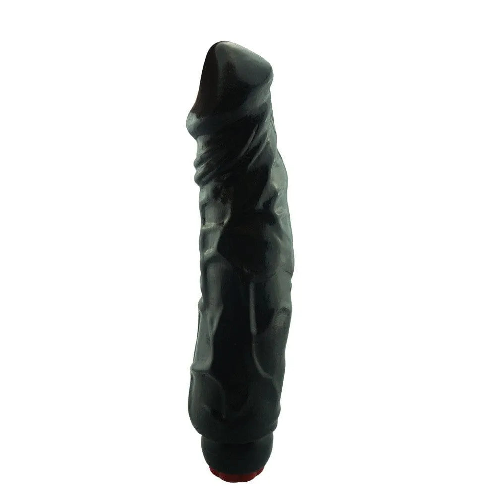 gros gode vibrant réaliste noir imposant longueur 235mm diamètre 45mm PVC ABS doux toucher intensité réglable piles AA unisexe portable