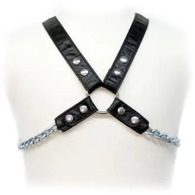 Harnais BDSM cuir véritable noir ajustable réglable sangles confort durable finition élégante mystérieuse universel tailles S XL hommes
