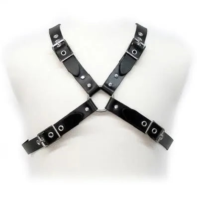 harnais bdsm cuir noir réglable boucles ajustables homme tailles S XL confortable ergonomique robuste durable finition mate sophistiqué
