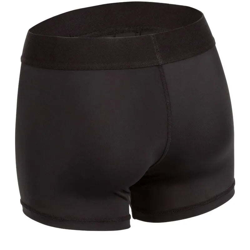 Boxer harnais noir extensible avec ceinture large, doublure douce, poche interne, idéal pour utilisation discrète et confo...
