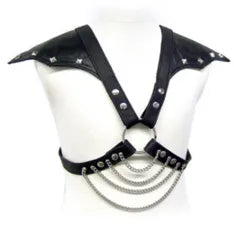 harnais cuir ailes chaînes métal élégant rebelle ajustable confortable durable haute qualité réglable tailles S XL