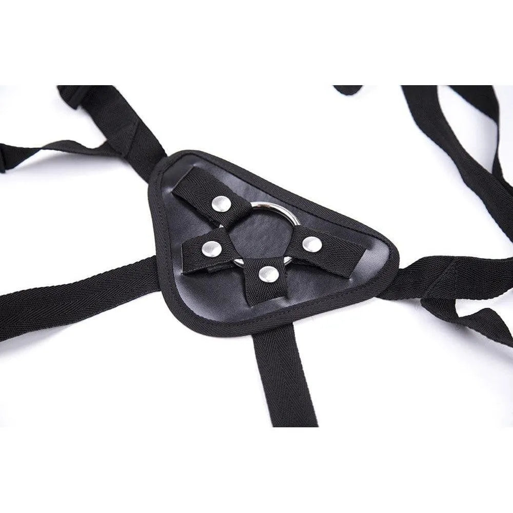 Harnais gode ceinture noir en cuir PVC, anneaux interchangeables, ajustable, confortable, pour expérience intime personnal...