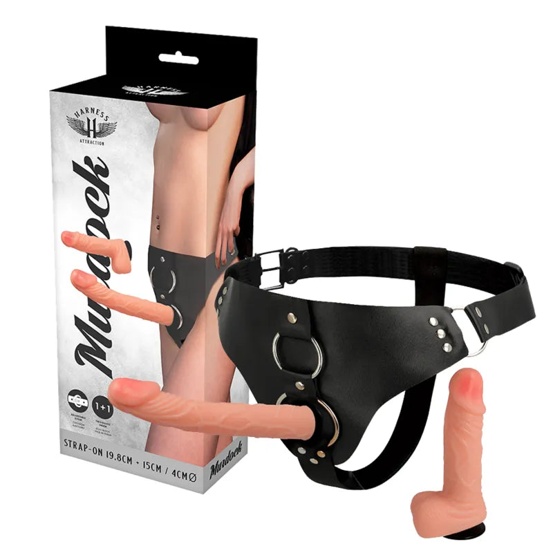 Harnais Réaliste Interchangeable Néoprène Cuir Vegan