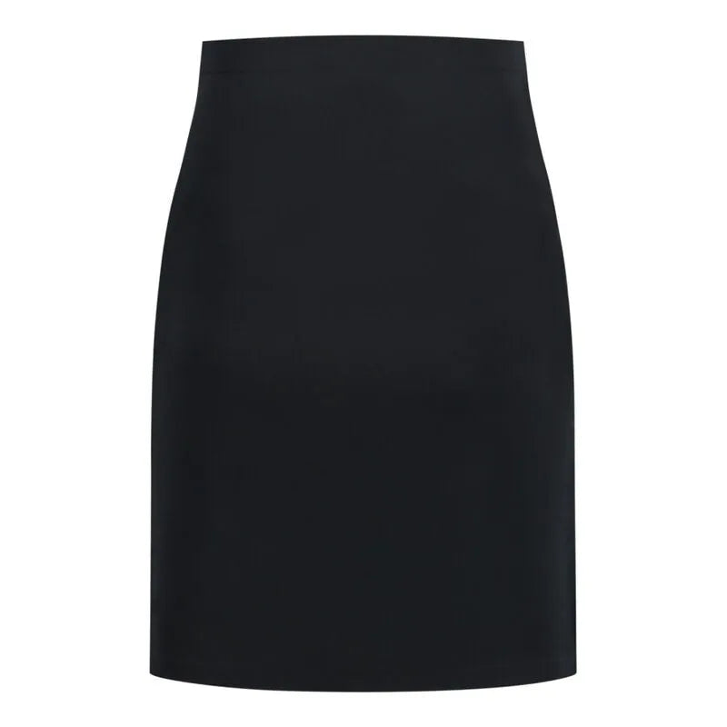 Jupe invisible noire Bye Bra, longueur genou, taille haute, microfibre douce, contrôle léger, idéale sous vêtements serrés.