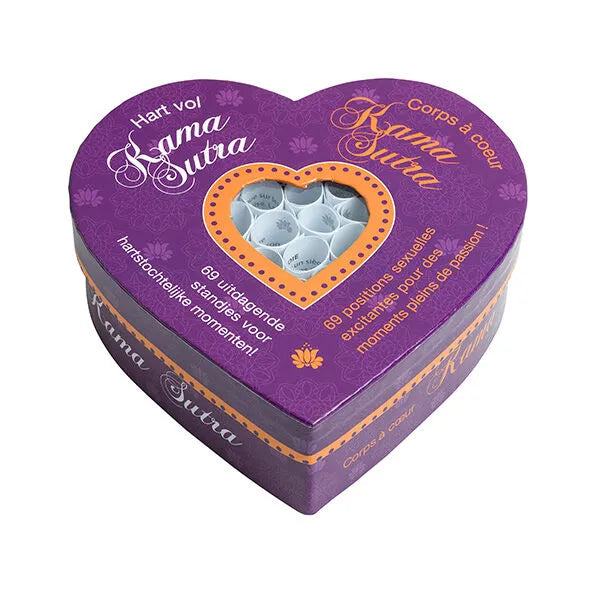 guide érotique illustré coffret luxueux coeur violet doré orange soixante neuf positions intimes rouleaux carton robuste réutilisable compact