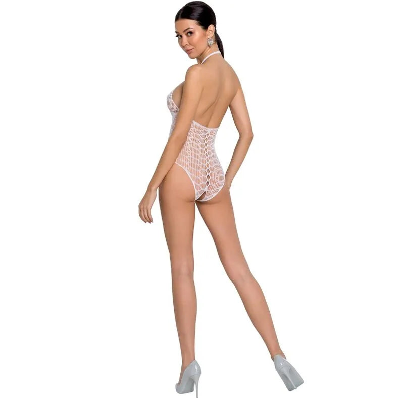 sexy body résille dentelle ouvert entrejambe lingerie Passion femme blanc