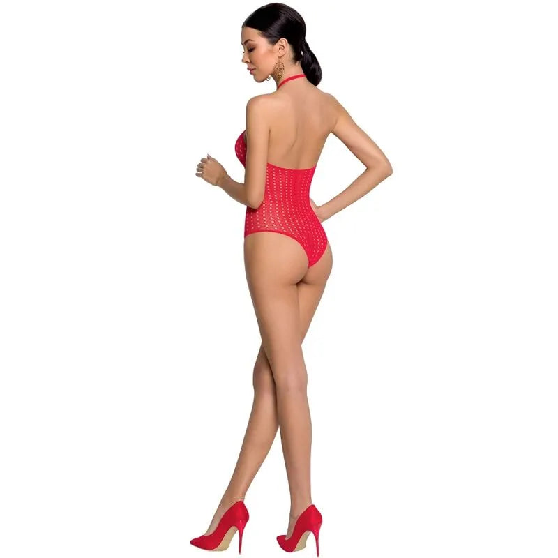 lingerie sensuelle justaucorps rouge dentelle résille émoustillante sculptante ajustable taille unique élasthanne confortable raffinée fabrication européenne marque Passion