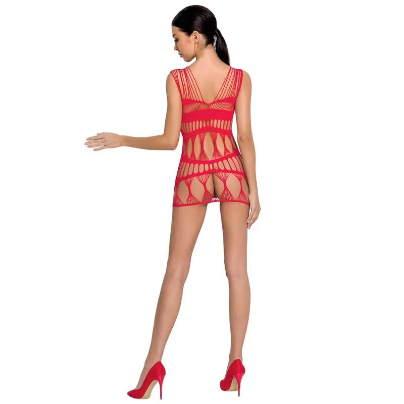 Robe corsage résille dentelle sexy transparente Passion taille unique rouge