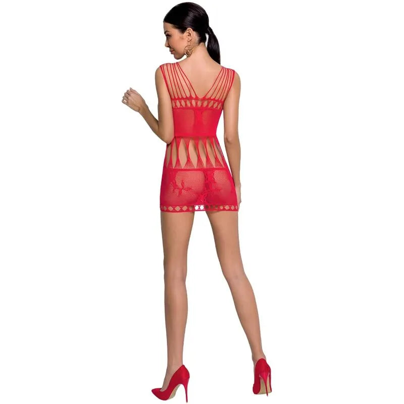 mini robe résille dentelle rouge sexy moulante élastique ajustée taille unique fabrication européenne polyamide élasthanne