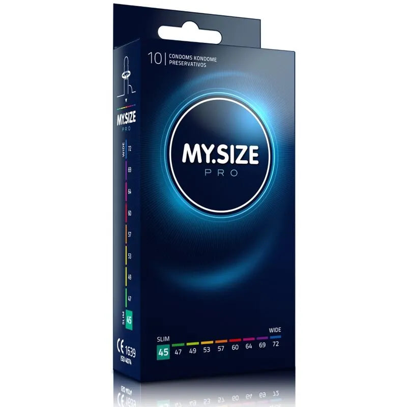 Préservatifs vegan sur mesure ultra-fins allergènes MY SIZE PRO 45 mm 10 unités