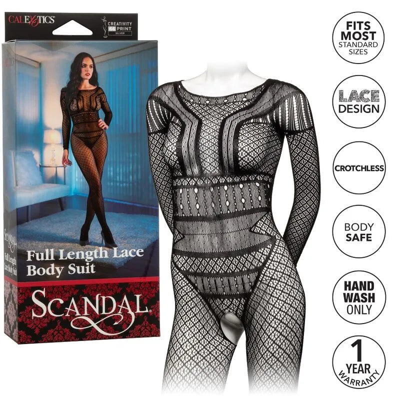 combinaison dentelle pleine longueur sans entrejambe maille respirante ajustée enveloppante sensuelle séduisante transparente délicate extensible élégante glamour raffinée tailleunique