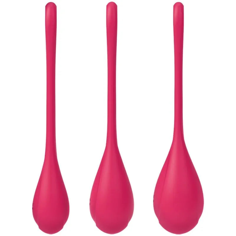 Satisfyer Ensemble Entraînement Yoni Power 1 Rouge muscles plancher pelvien orgasmes intenses silicone médical qualité Ben Wa balls tailles progressives