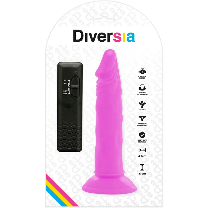 Vibromasseur Télécommandé Flexible Violet TPE 23 cm Compatible Harnais Usage Anal