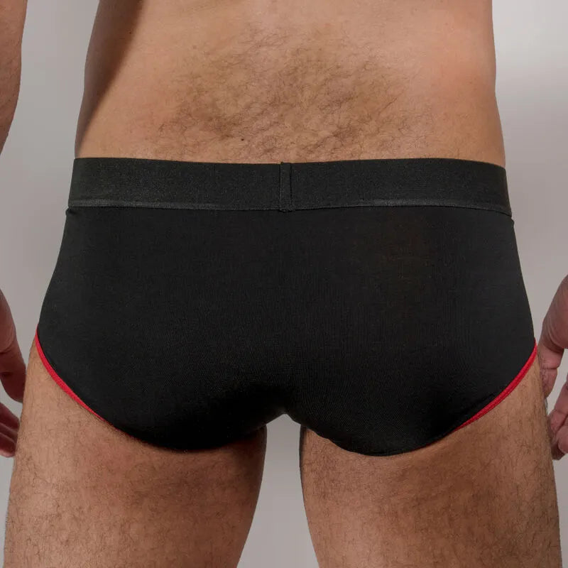 slip homme jaune foncé lycra respirant coupe classique rehaussement