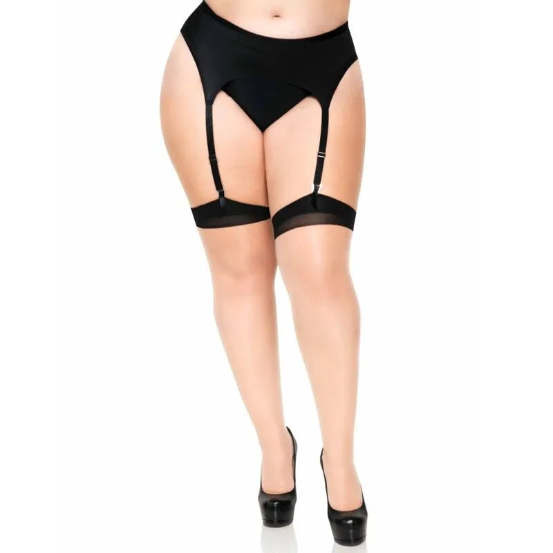 cuissardes lycra transparentes couture arrière talon cubain taille plus nude noir élégantes confortables extensibles sophistiquées glamour stabilisantes