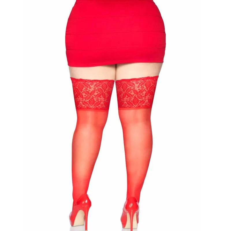 hauts cuisses transparents lycra dentelle silicone adhérence antiglisse grande taille confort extensible séduction raffinée maintien douceur durable nylon elasthanne