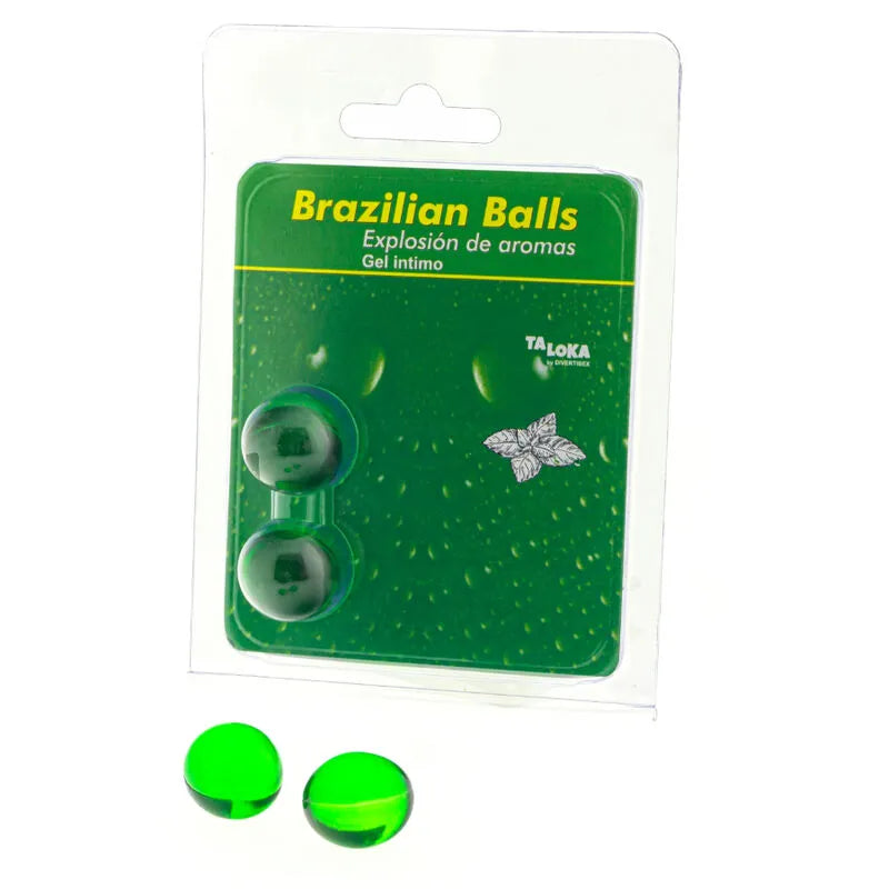 Gel intime menthe rafraîchissant deux boules brésiliennes fondantes huileuse lubrifiante sensuelle stimulante aphrodisiaque massage érotique durable parfumée mentholée