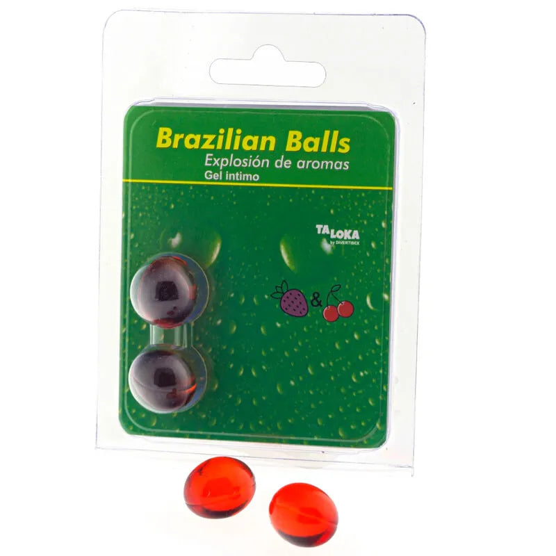 gel intime boules brésiliennes lubrifiant massage arôme fraise cerise érotique sensuel parfumé thermosensible huileux incompatible préservatifs