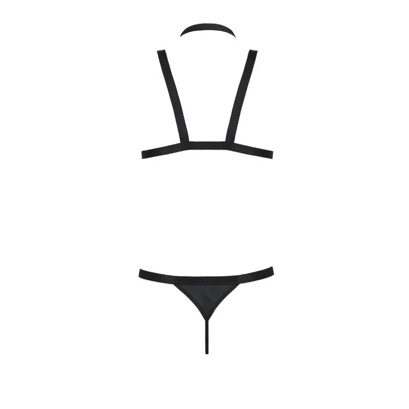 PASSION 039 ensemble lingerie noir polyuréthane polyester fabriqué UE Oeko-Tex