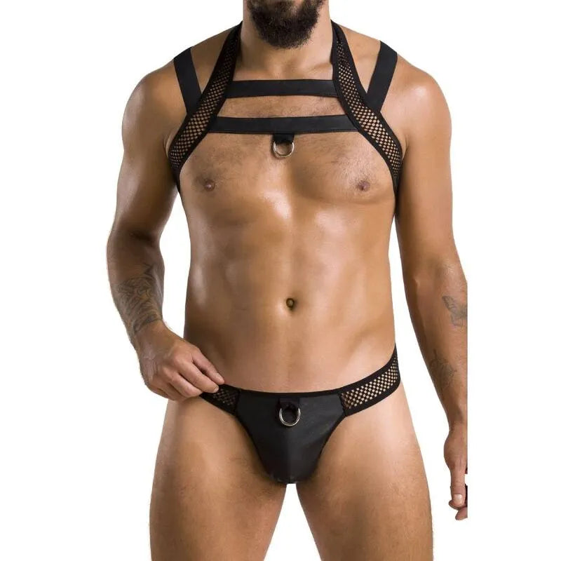 PASSION 043 Ensemble Lingerie Noir Polyuréthane Polyester Certifié Oeko-Tex Européen