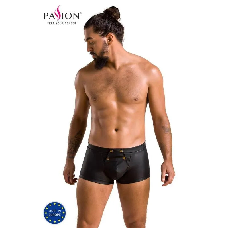 PASSION 050 SHORT PATRICK NOIR LINGERIE CERTIFIÉE OEKOTEX POLYURÉTHANE POLYESTER