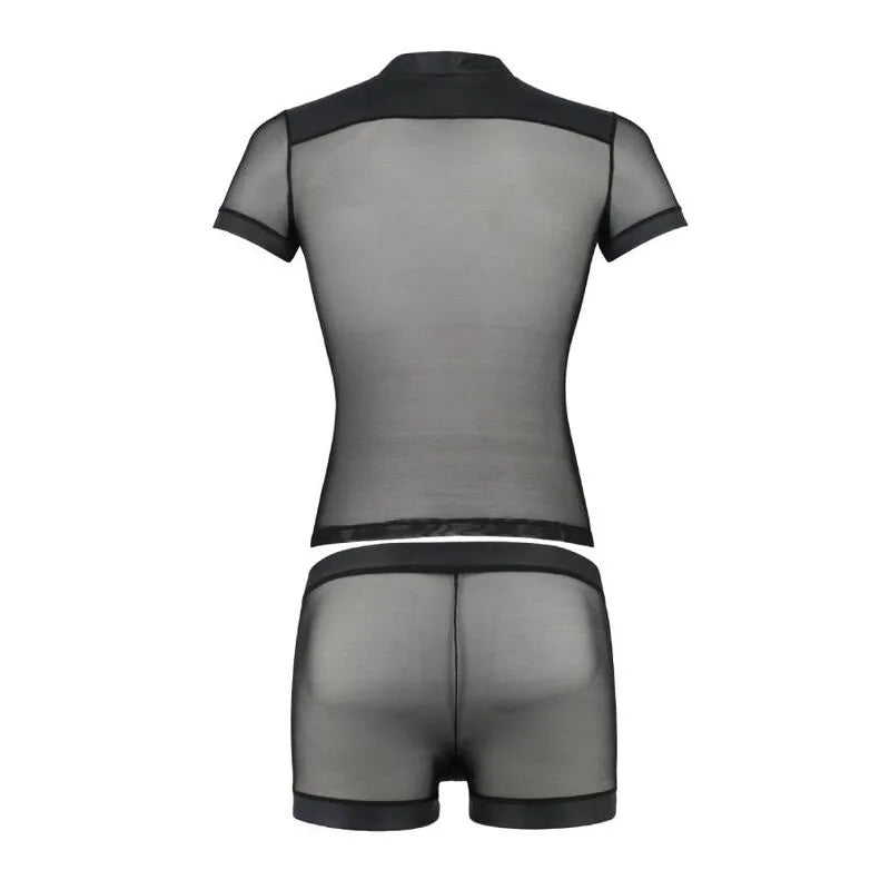 Ensemble lingerie noir moderne, élégant, en matériaux durables, certifié Oeko-Tex, confortable et respirant, taille LXL.