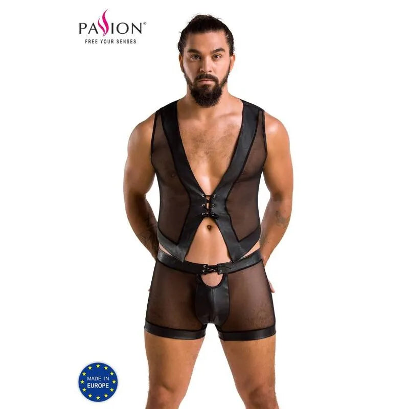 PASSION 053 Ensemble William Noir Lingerie Polyuréthane Polyester Oeko-Tex Europe
