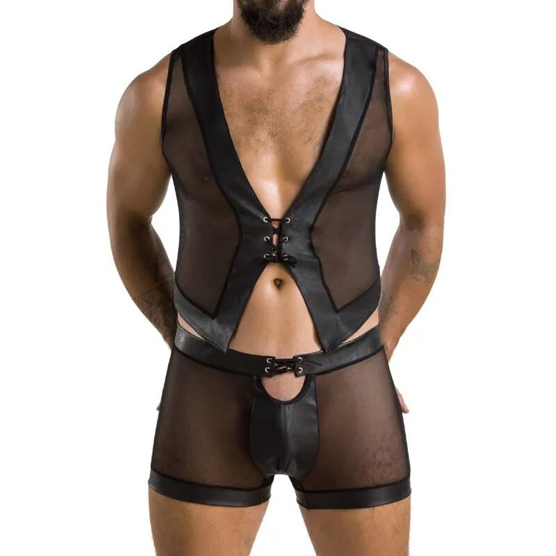 PASSION 053 Ensemble William Noir Lingerie Polyuréthane Polyester Oeko-Tex Europe