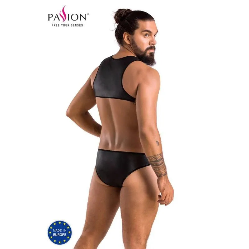 Body lingerie noir en polyuréthane et polyester, certifié Oeko-Tex, élégant et confortable, fabrication européenne.