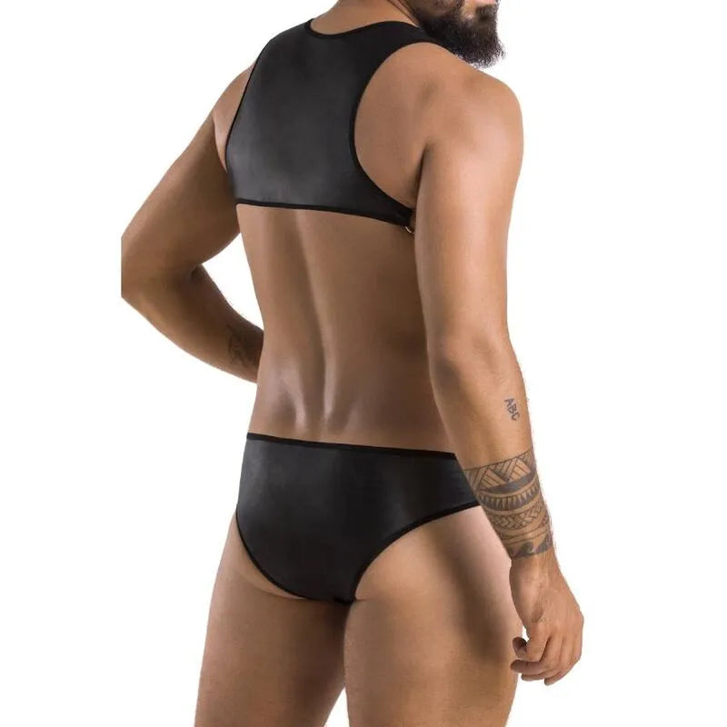 Body lingerie noir en polyuréthane et polyester, certifié Oeko-Tex, élégant et confortable, fabriqué en Pologne.
