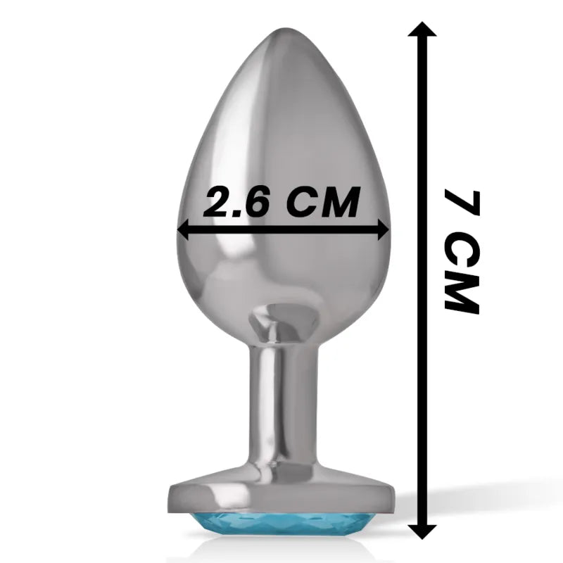 Plug anal en métal aluminium avec cristal bleu taille S de la marque Intense