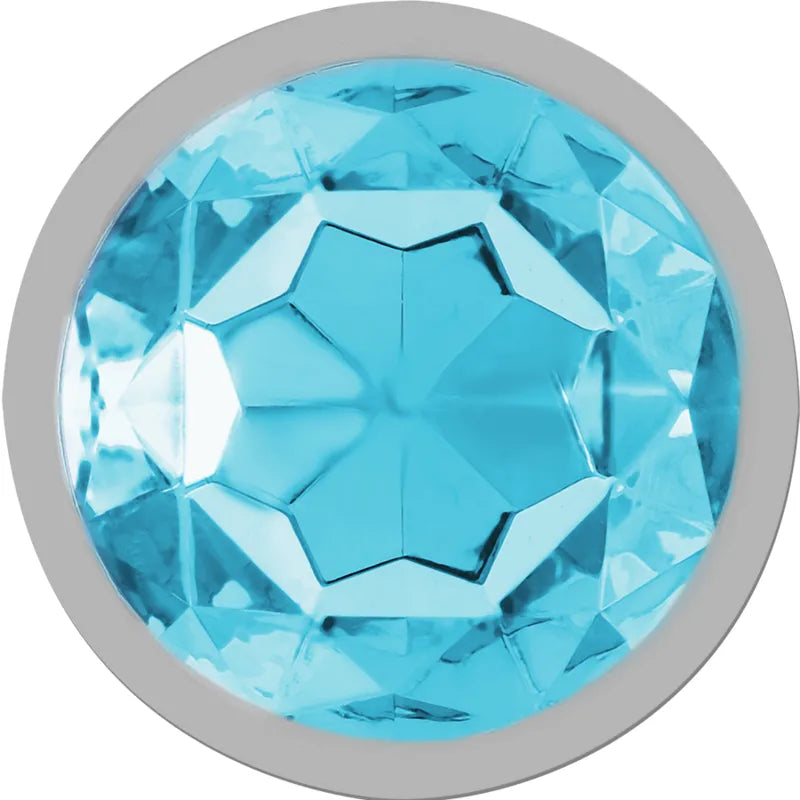 Plug anal en métal aluminium avec cristal bleu taille S de la marque Intense