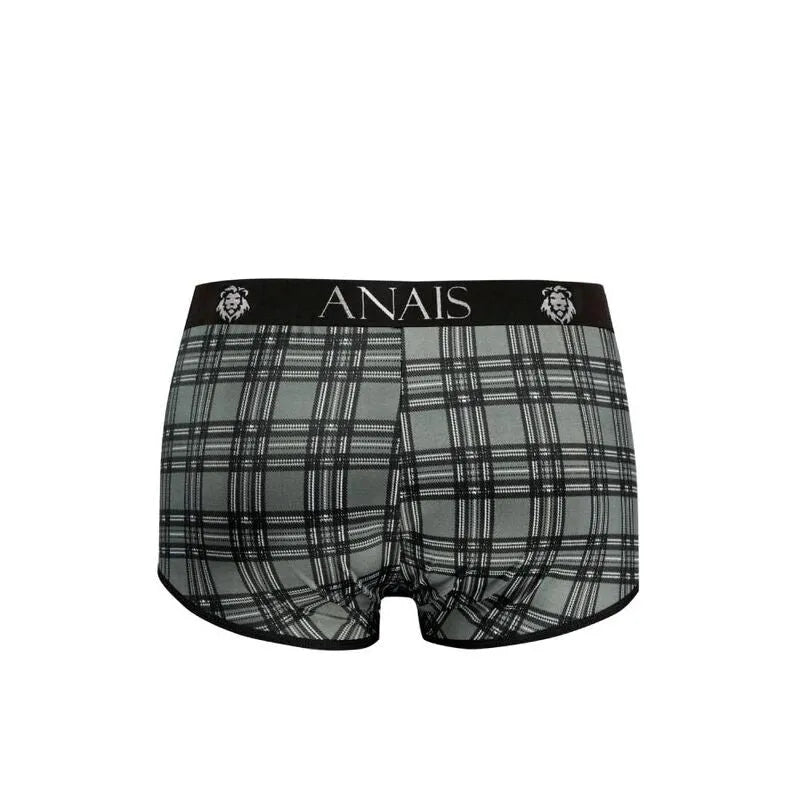 Boxer homme microfibre à carreaux noir gris blanc Anais, coupe sportive ajustée, confort seconde peau, maintien optimal.