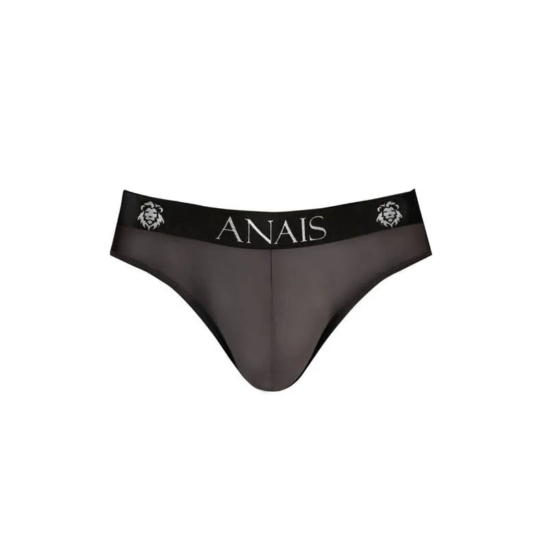 Slip homme noir en tulle avec bande élastique noire, logo Anais, coupe sexy et confortable, matériaux haute qualité.